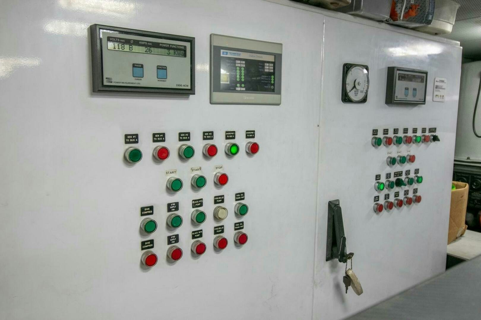 a white board with many buttons aboard CHAIRMAN  Yacht for Sale