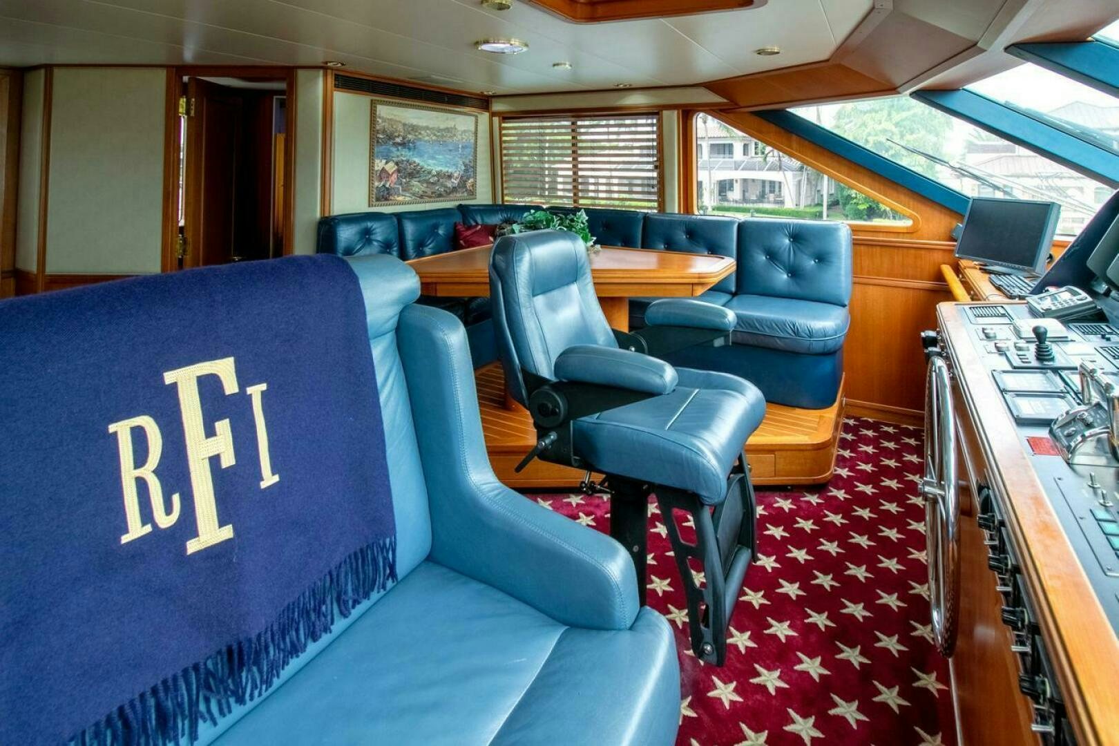 a bus with seats and desks aboard CHAIRMAN  Yacht for Sale