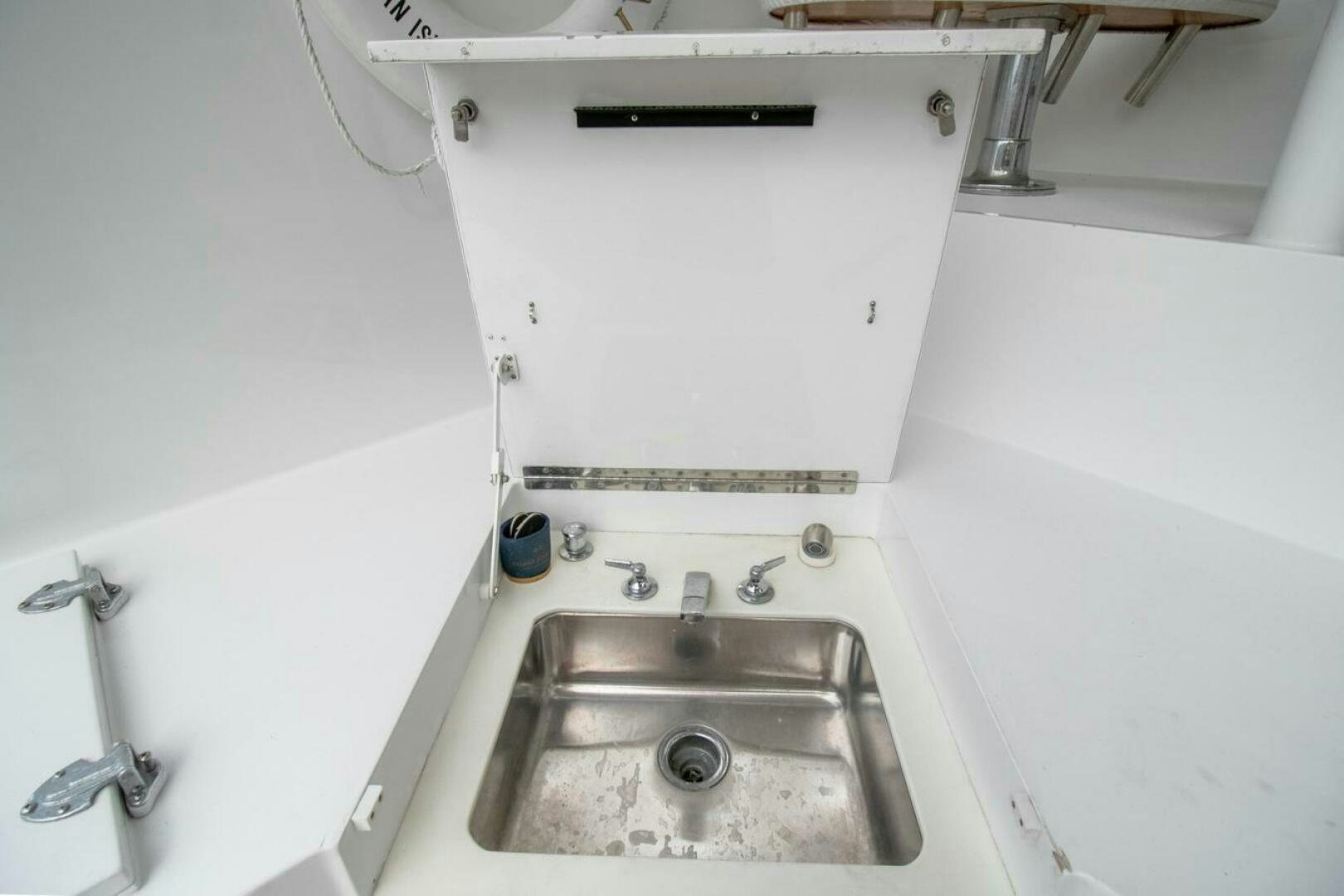 a sink and faucet in a room aboard CHAIRMAN  Yacht for Sale