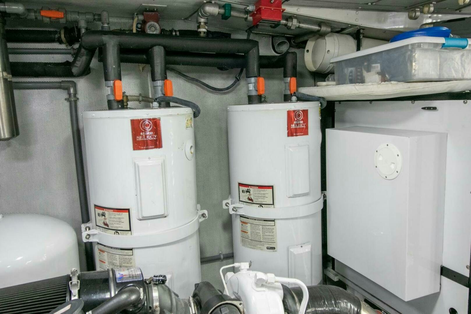 a group of white containers aboard CHAIRMAN  Yacht for Sale