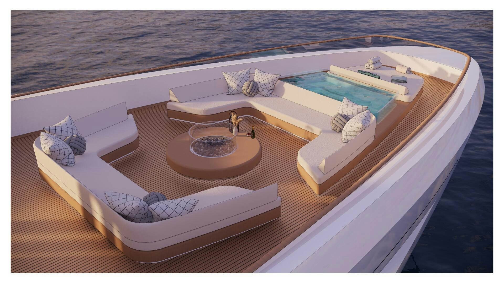 a modern looking boat aboard PERENNIAL Yacht for Sale