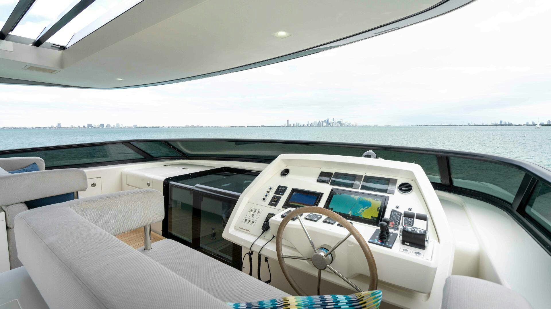 the inside of a car aboard HONEY POT Yacht for Sale