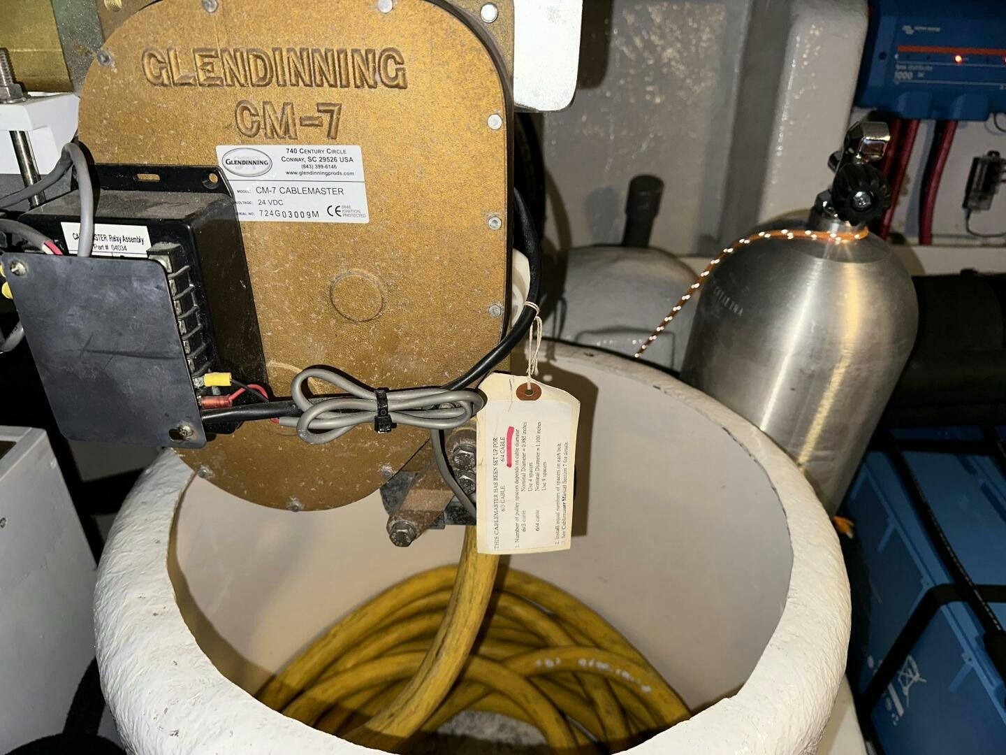 a machine with a tag aboard ALL ABORDEAUX Yacht for Sale