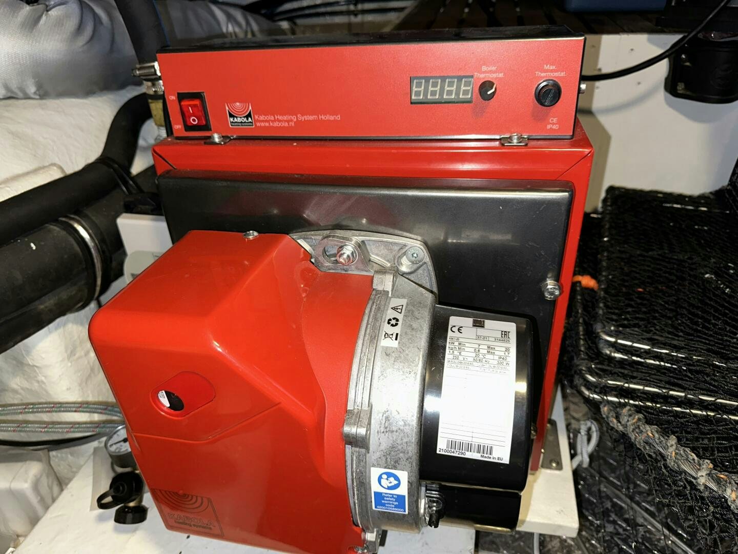 a red and white machine aboard ALL ABORDEAUX Yacht for Sale