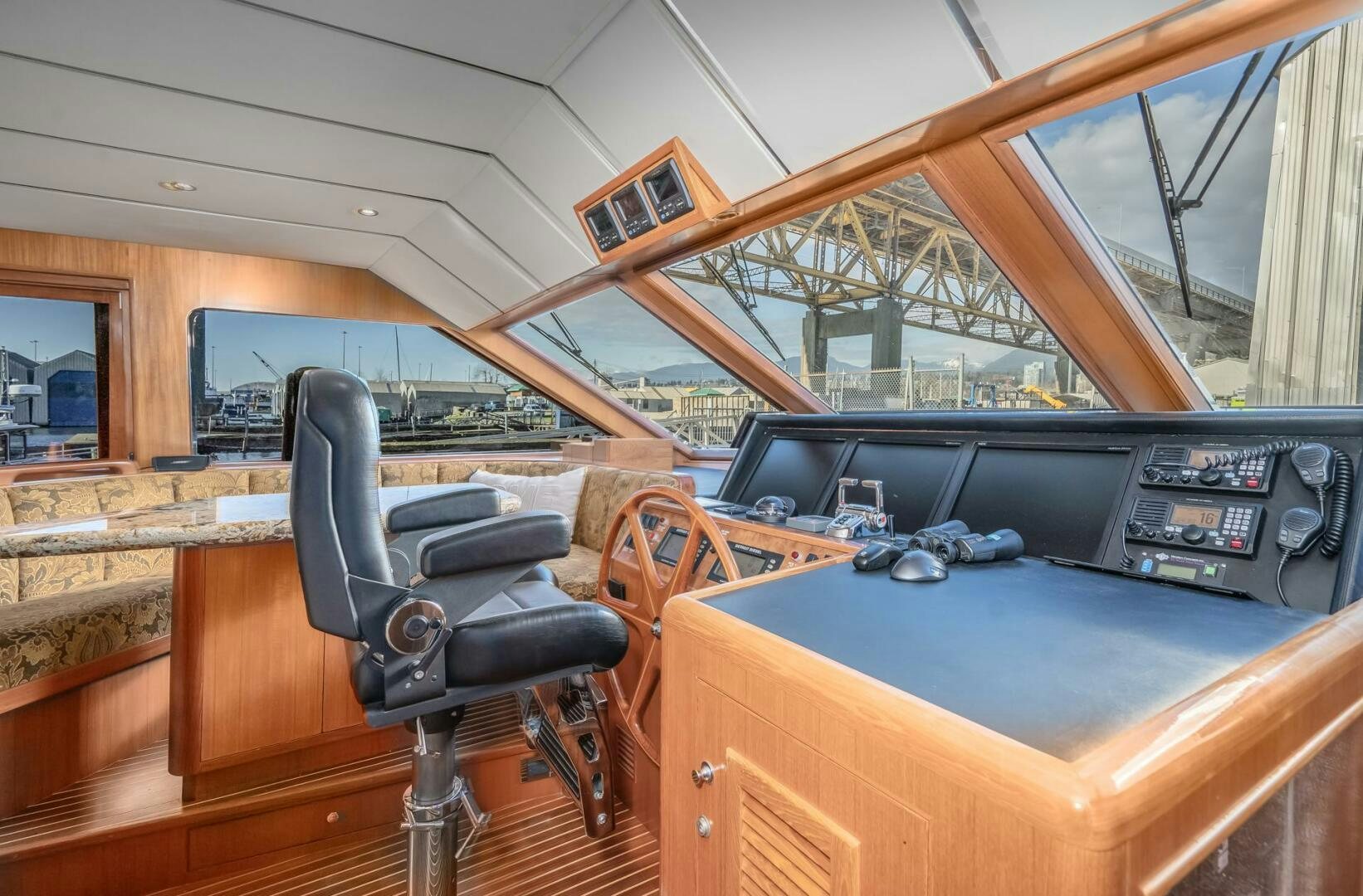 a room with a table and chairs aboard ALL ABORDEAUX Yacht for Sale