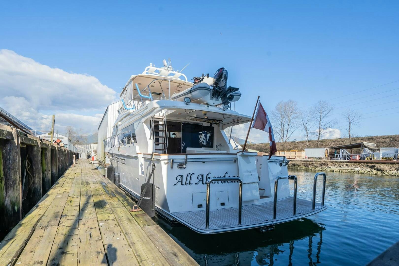 a boat on a dock aboard ALL ABORDEAUX Yacht for Sale