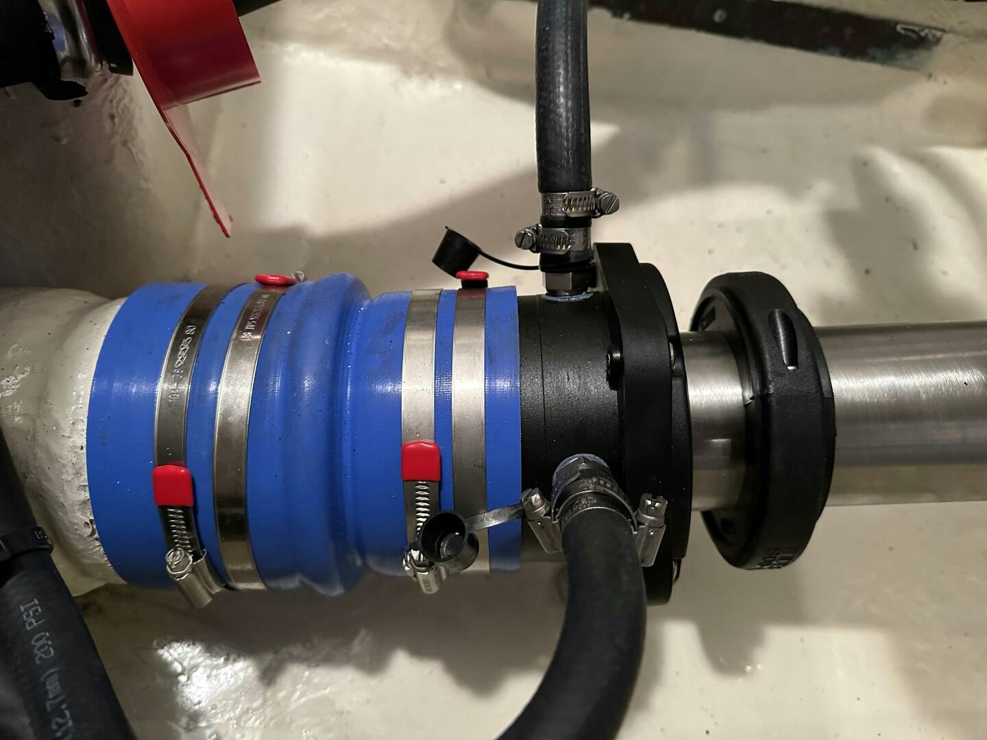 a close-up of a pipe aboard ALL ABORDEAUX Yacht for Sale