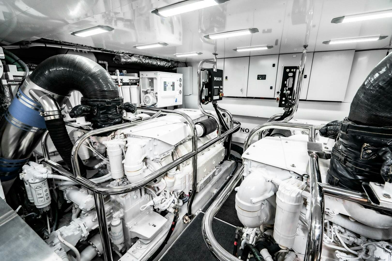 a room with machinery aboard PERFECT MATCH Yacht for Sale