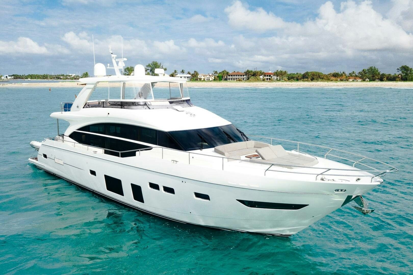 a white yacht in the water aboard PERFECT MATCH Yacht for Sale