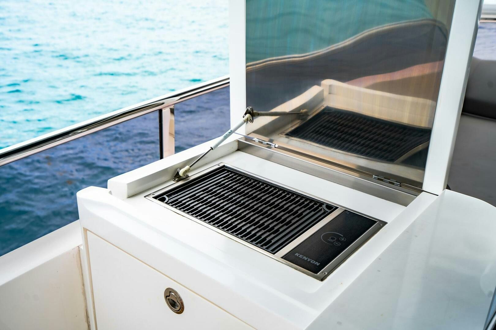 a boat with a laptop on the front aboard PERFECT MATCH Yacht for Sale