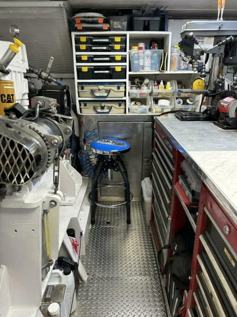 a large industrial machine aboard TOTO Yacht for Sale