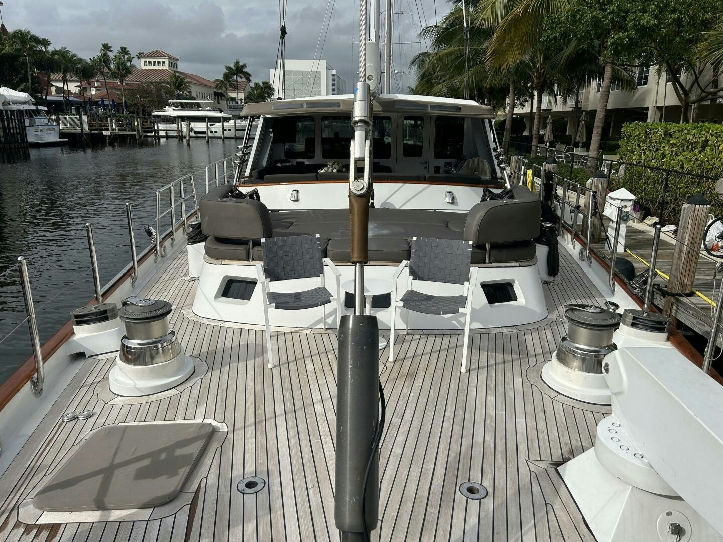 a boat on a deck aboard TOTO Yacht for Sale