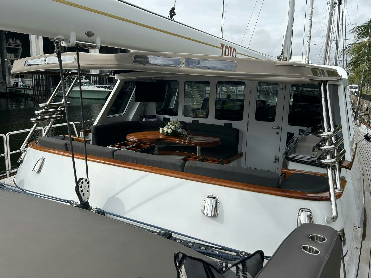 a boat with a boat on the deck aboard TOTO Yacht for Sale