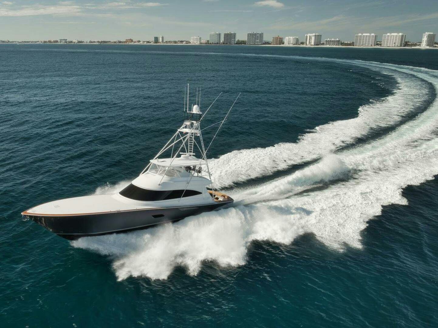 a boat on the water aboard LUCKY DICK Yacht for Sale