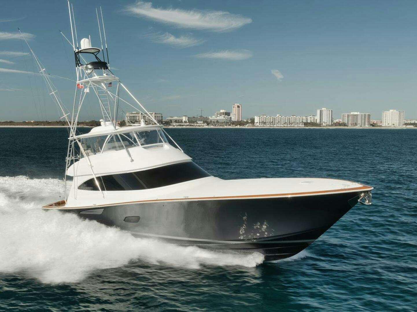 a boat on the water aboard LUCKY DICK Yacht for Sale