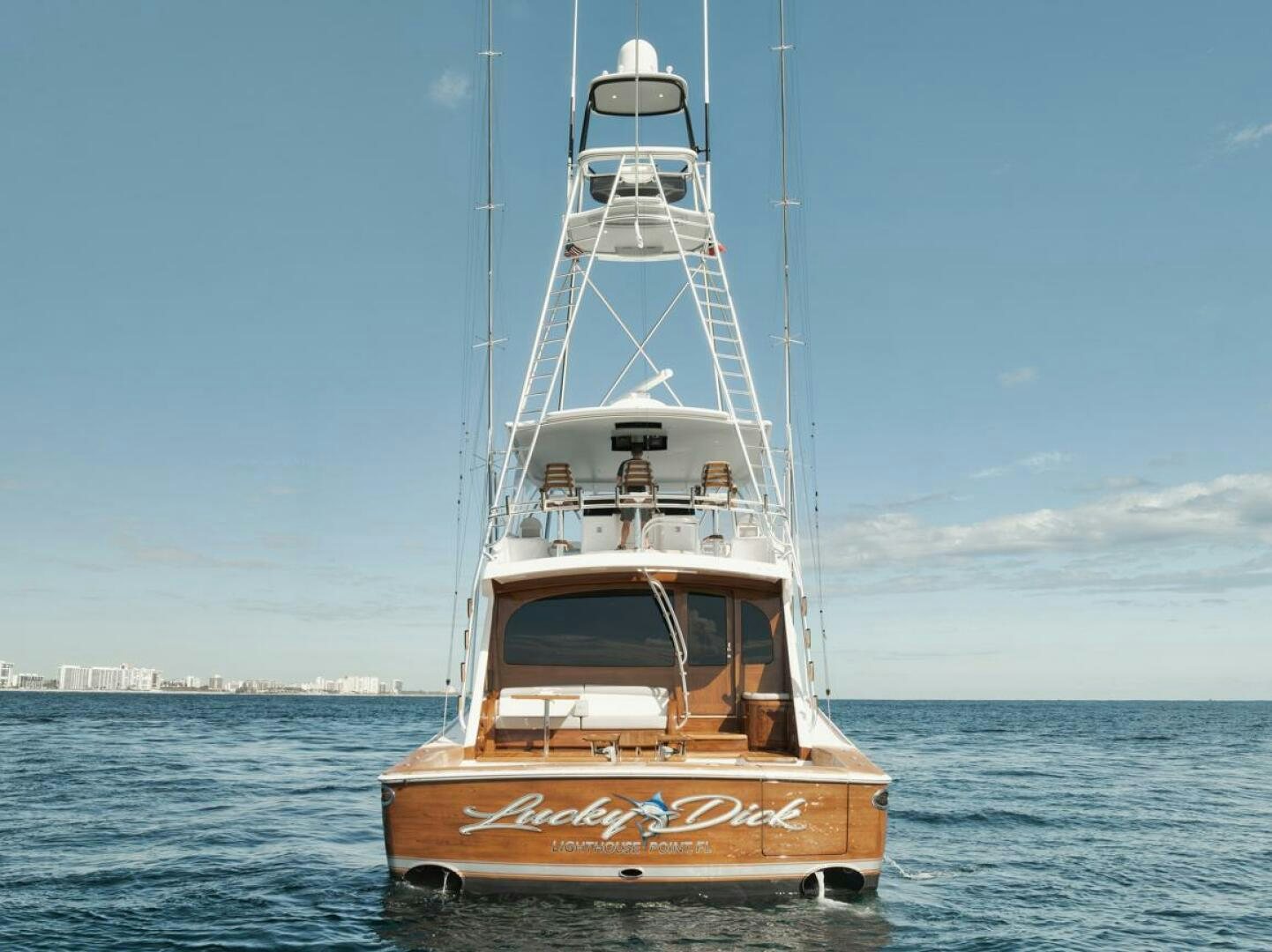 a boat in the water aboard LUCKY DICK Yacht for Sale