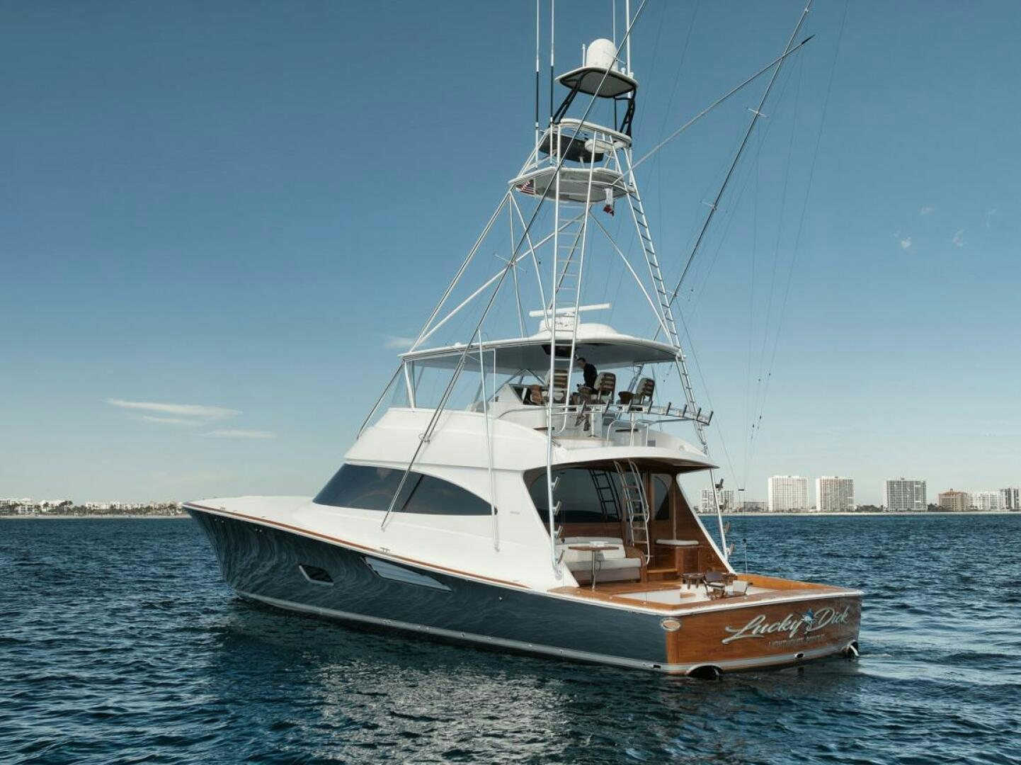 a boat in the water aboard LUCKY DICK Yacht for Sale