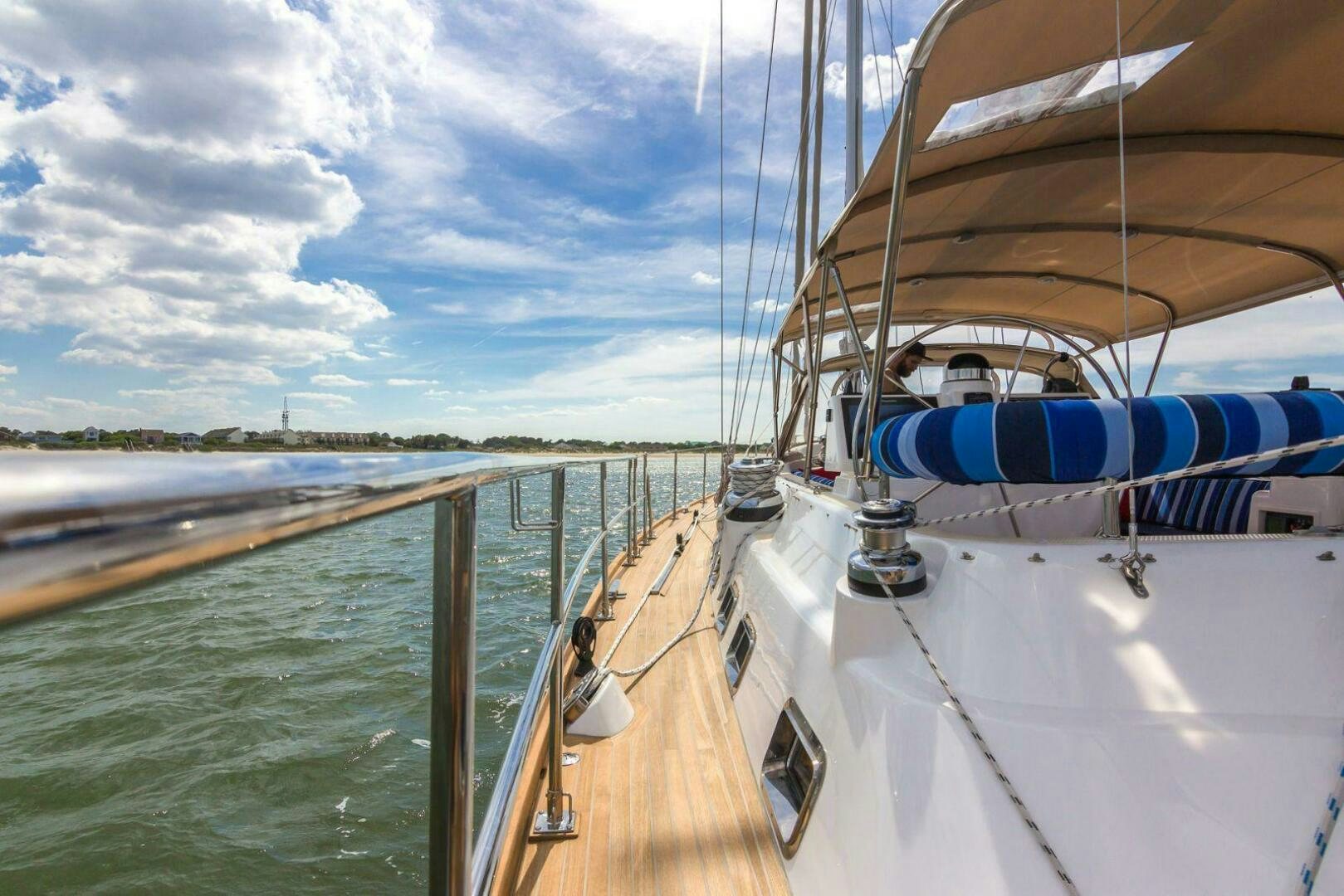 a boat on the water aboard INDEPEPDENCE Yacht for Sale