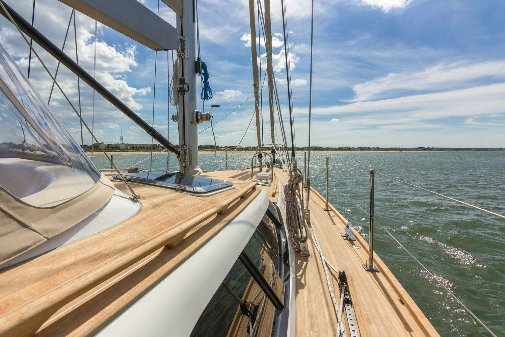 a boat on the water aboard INDEPEPDENCE Yacht for Sale