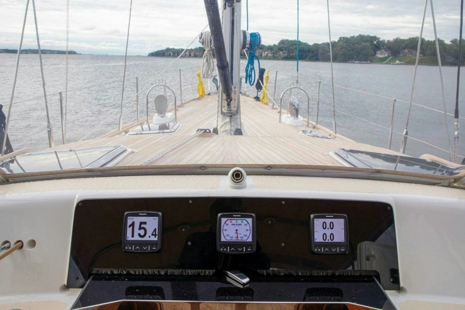 a dashboard of a boat aboard INDEPEPDENCE Yacht for Sale