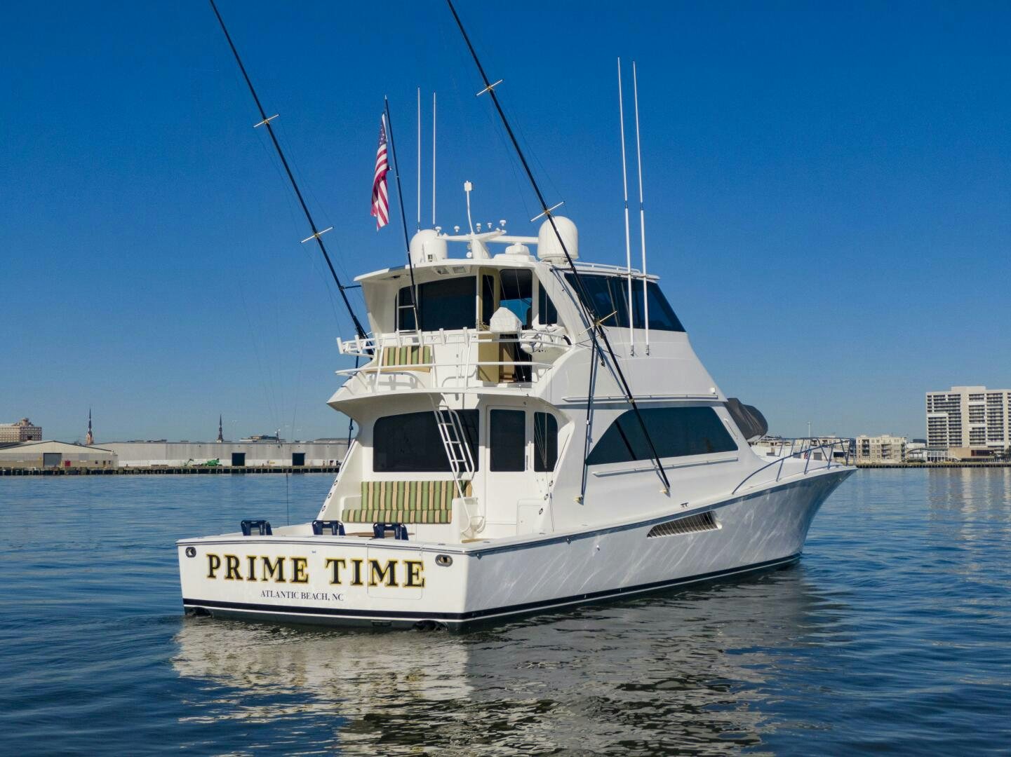 a boat on the water aboard PRIME TIME Yacht for Sale