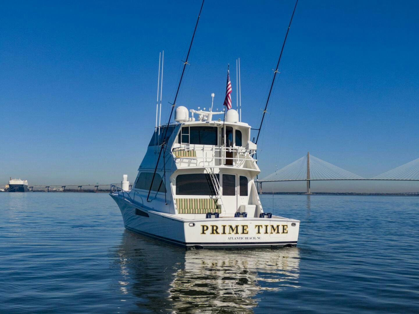 a boat on the water aboard PRIME TIME Yacht for Sale