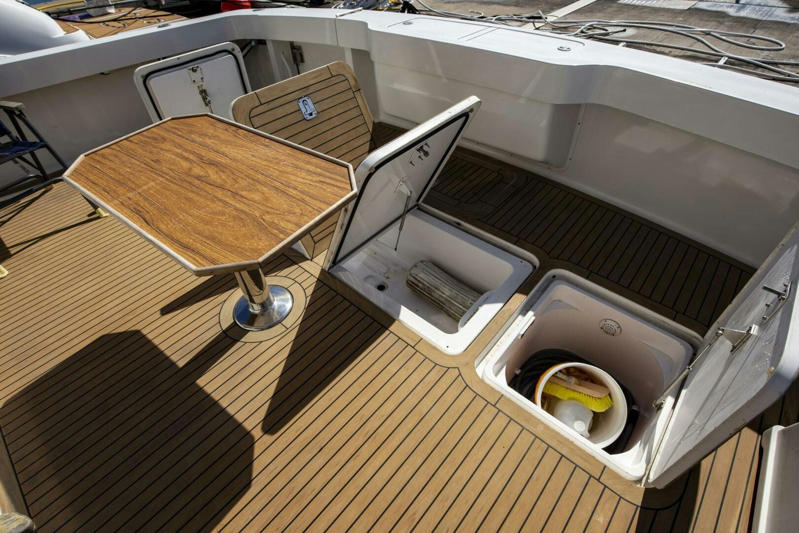 a car with a wooden frame aboard PRIME TIME Yacht for Sale