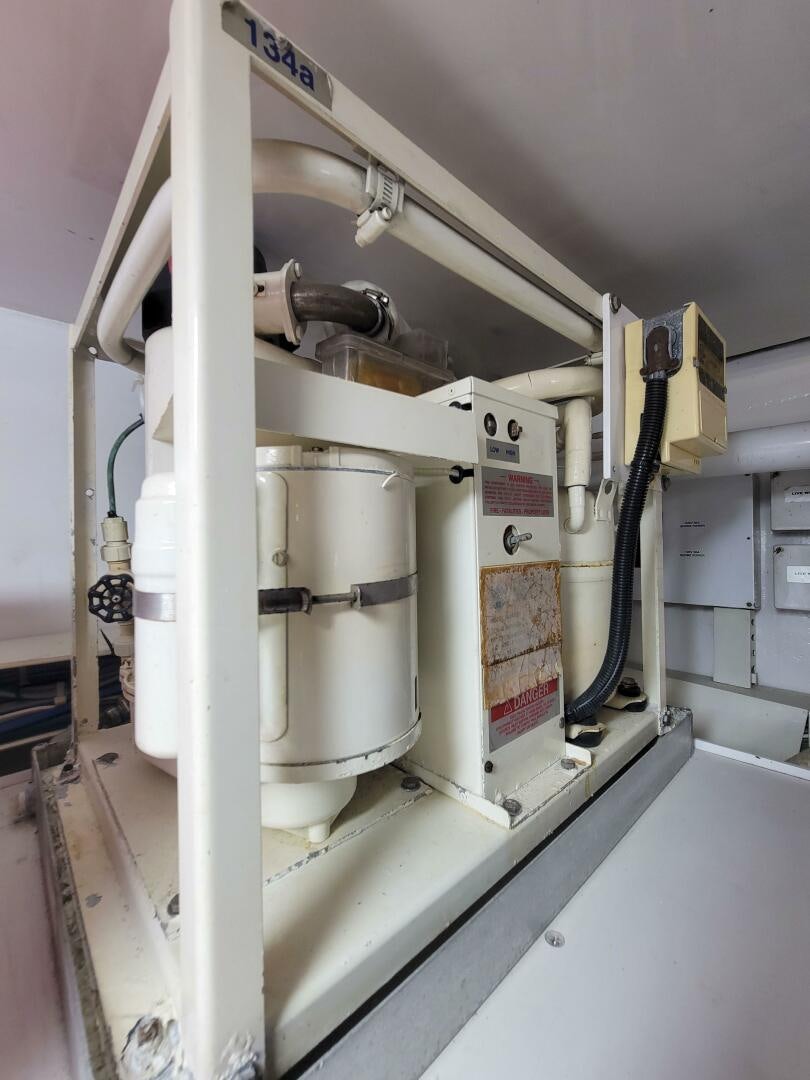 a machine in a factory aboard PRIME TIME Yacht for Sale