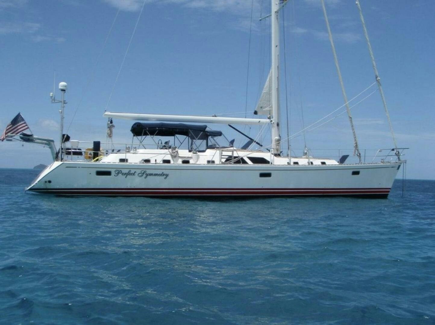 a large white boat in the water aboard PERFECT SYMMETRY 5 Yacht for Sale