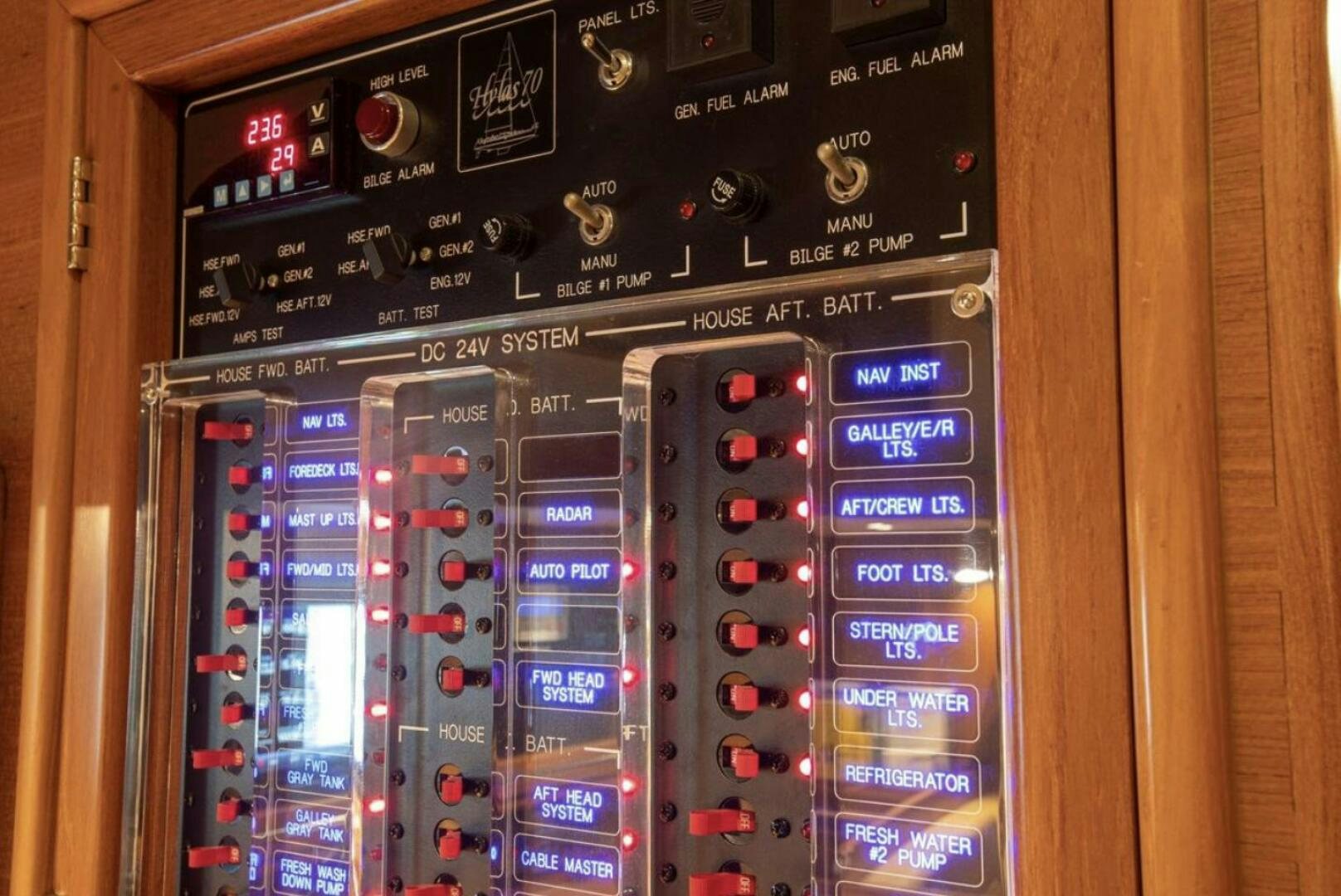 a group of electronic devices aboard RAGNAR Yacht for Sale