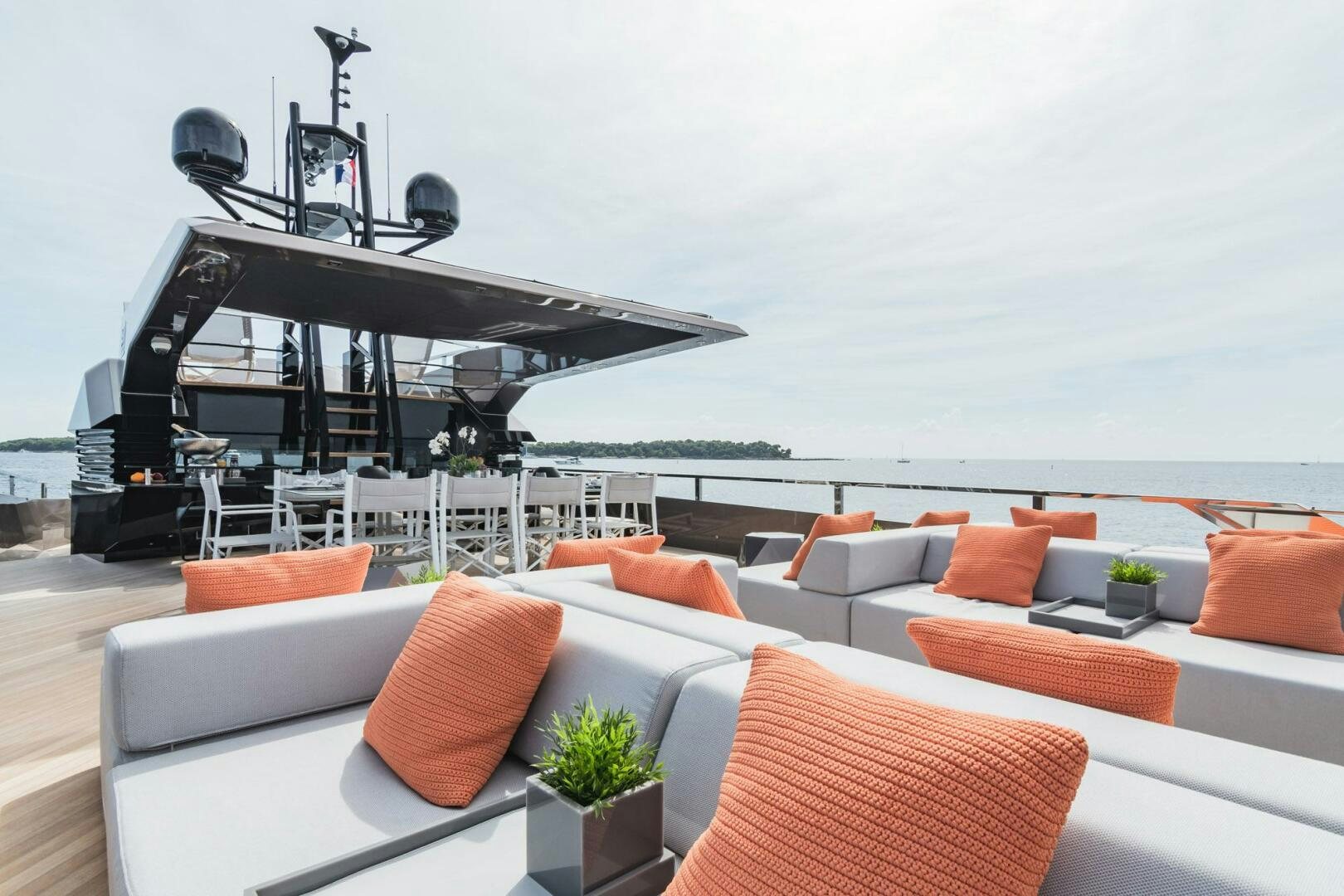 a boat on a boat aboard BEACH CLUB Yacht for Sale