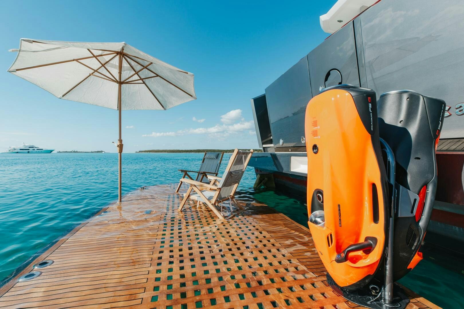 a boat on the water aboard UNTETHERED Yacht for Sale