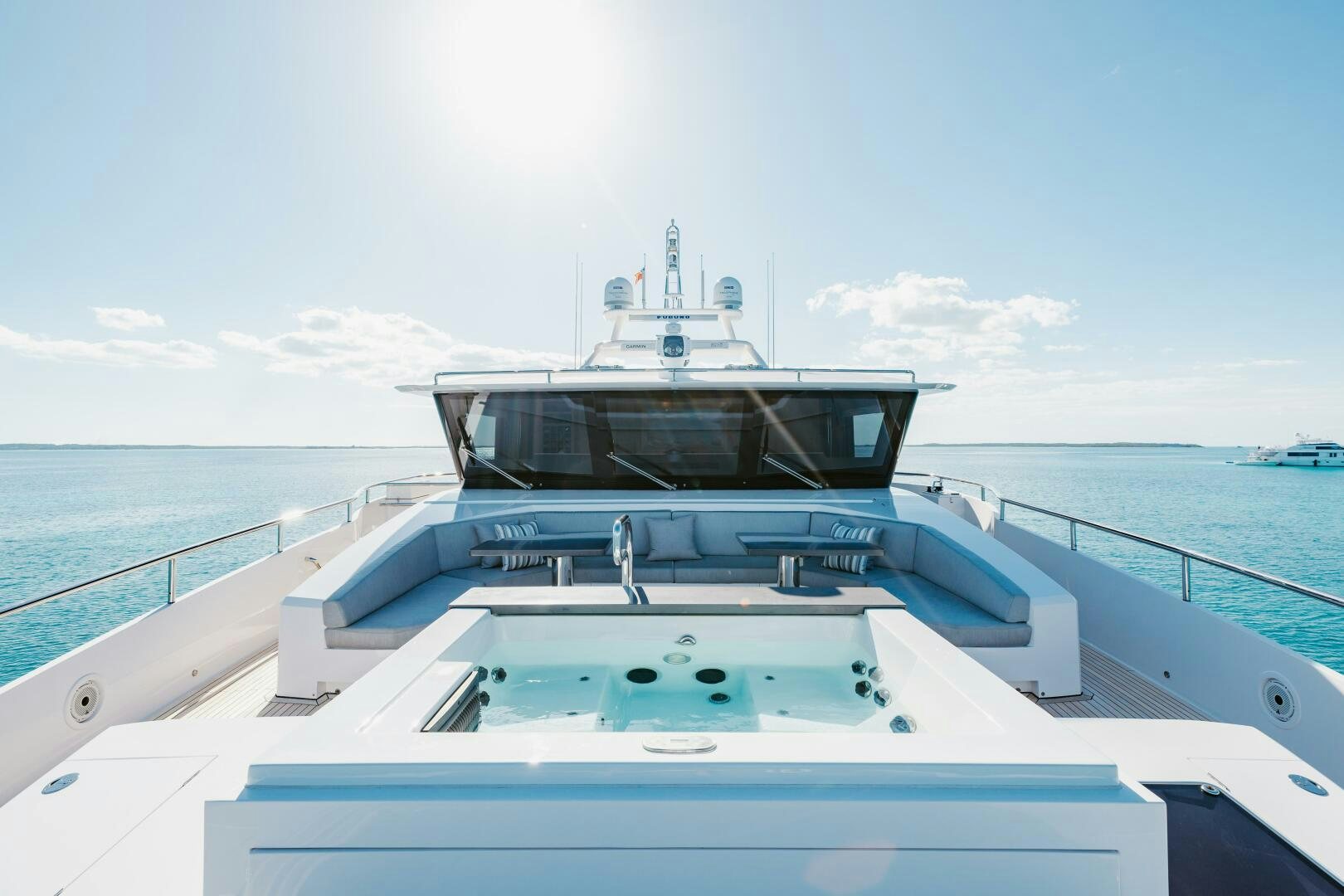 a boat on the water aboard UNTETHERED Yacht for Sale