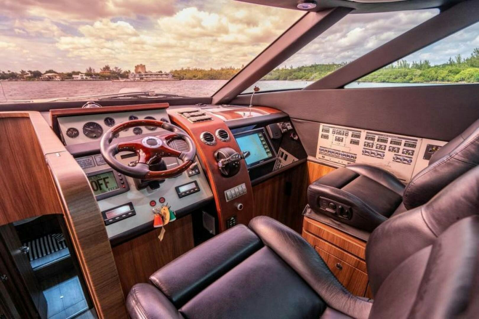 inside of a car aboard AQUABELLA Yacht for Sale