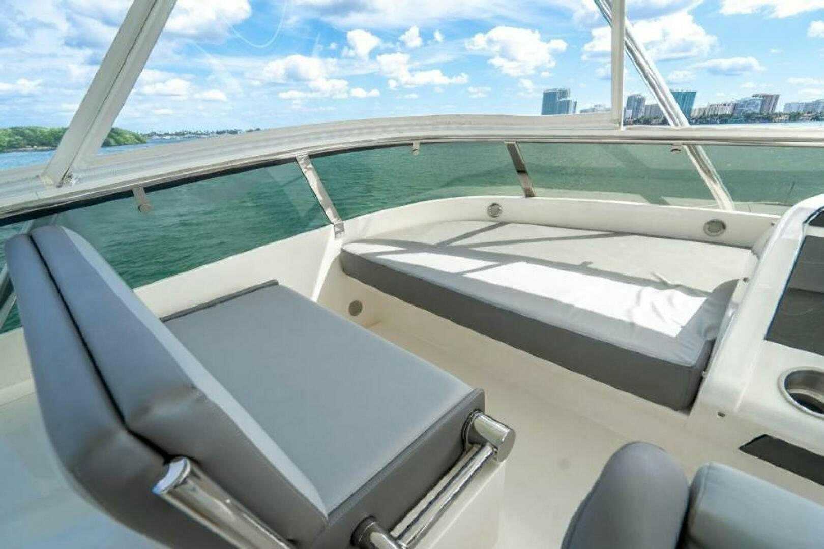 the inside of a car aboard AQUABELLA Yacht for Sale