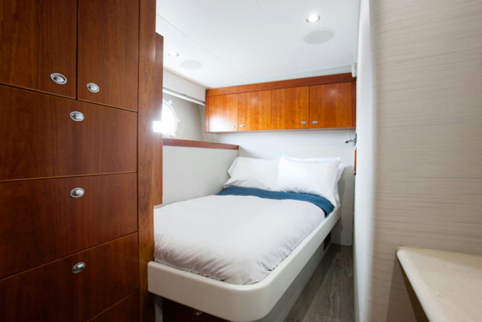 a bed in a room aboard HANNAH Yacht for Sale