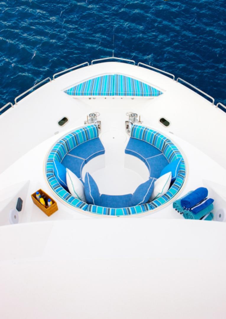 a high angle view of a cruise ship aboard HANNAH Yacht for Sale