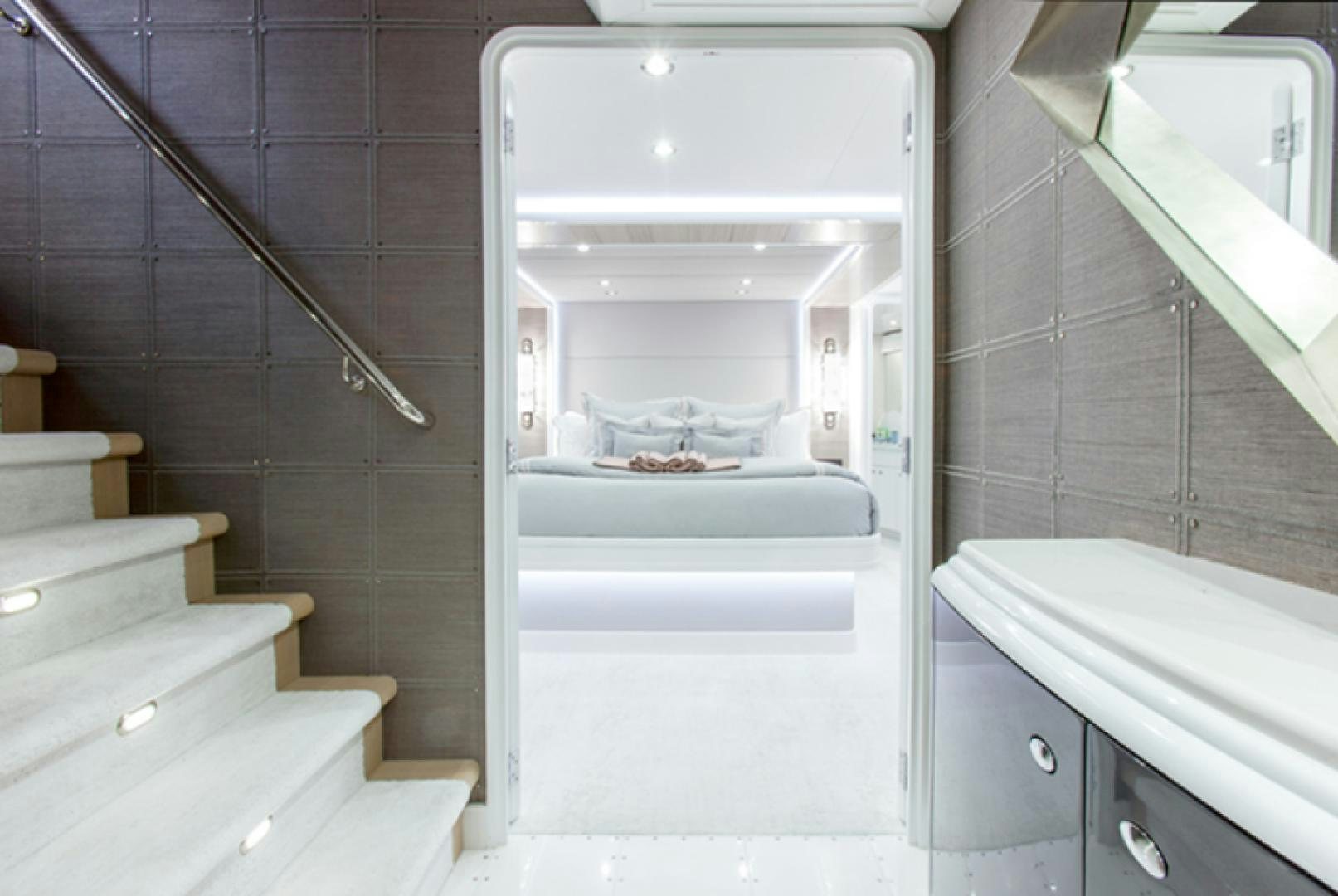 a small white refrigerator aboard HANNAH Yacht for Sale
