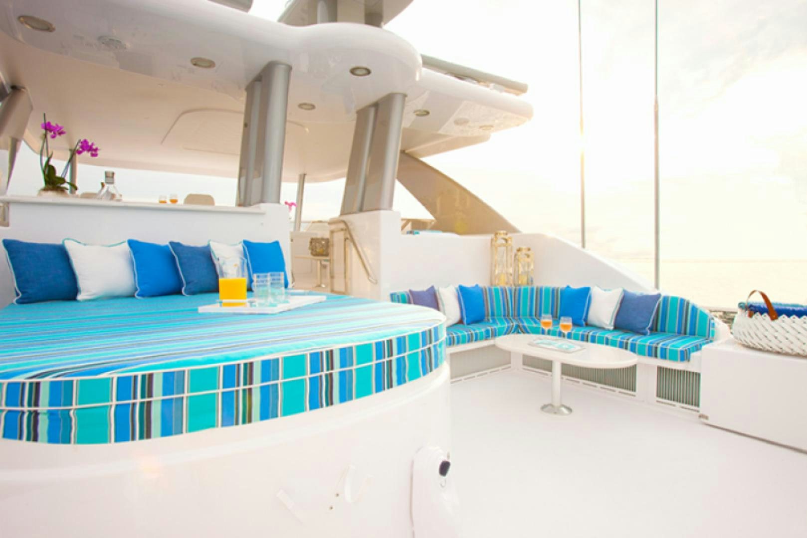 a room with a bed and a table aboard HANNAH Yacht for Sale