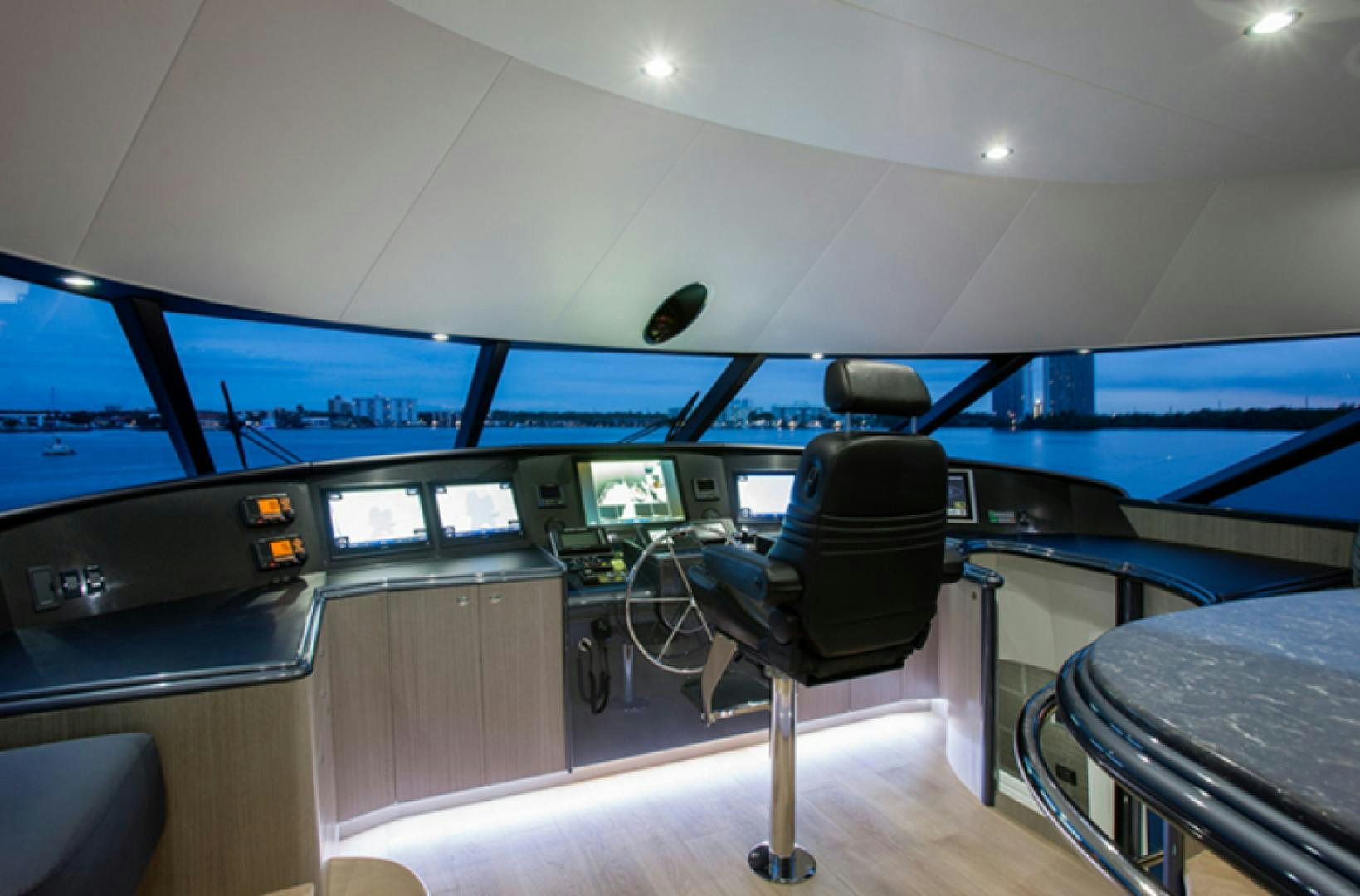 inside of a vehicle with screens aboard HANNAH Yacht for Sale