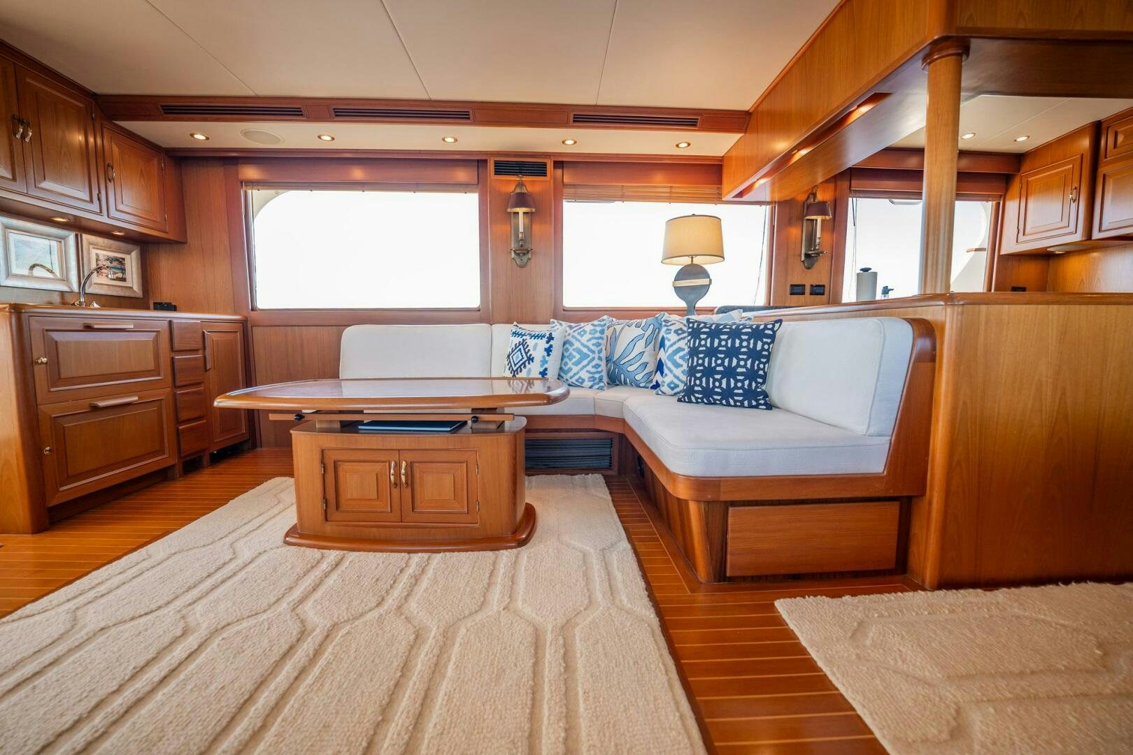 a large living room with a couch aboard BEBA Yacht for Sale