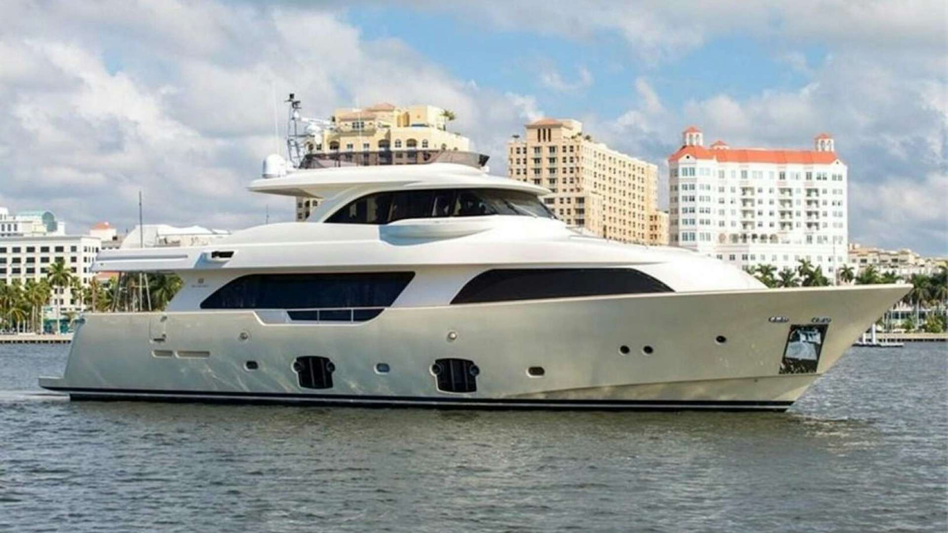 a large white yacht aboard SLAINTE III Yacht for Sale