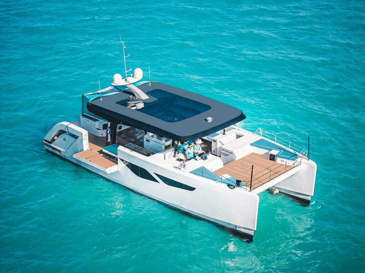 a boat in the water aboard DIAMOND  P55 POWER CATAMARAN Yacht for Sale