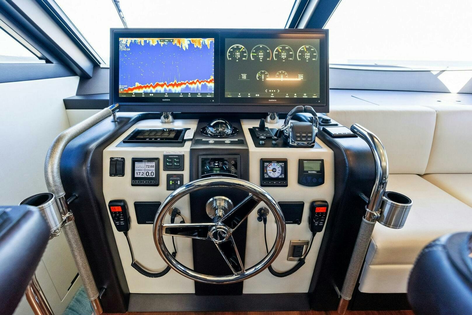 a control panel of a vehicle aboard SUNNY SEAJAY Yacht for Sale