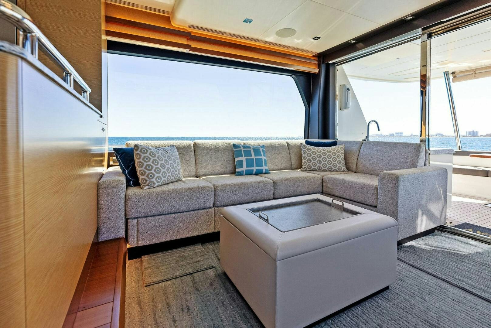 a living room with a couch aboard SUNNY SEAJAY Yacht for Sale