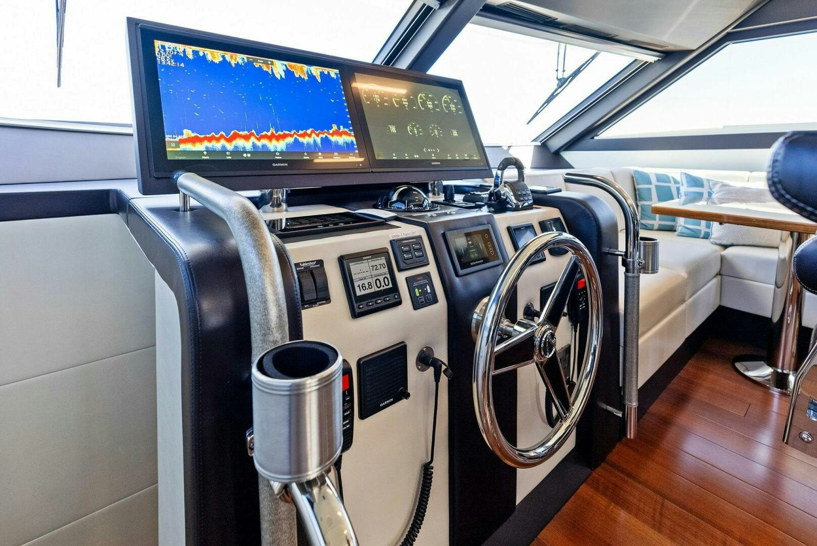 a room with a computer and a desk aboard SUNNY SEAJAY Yacht for Sale