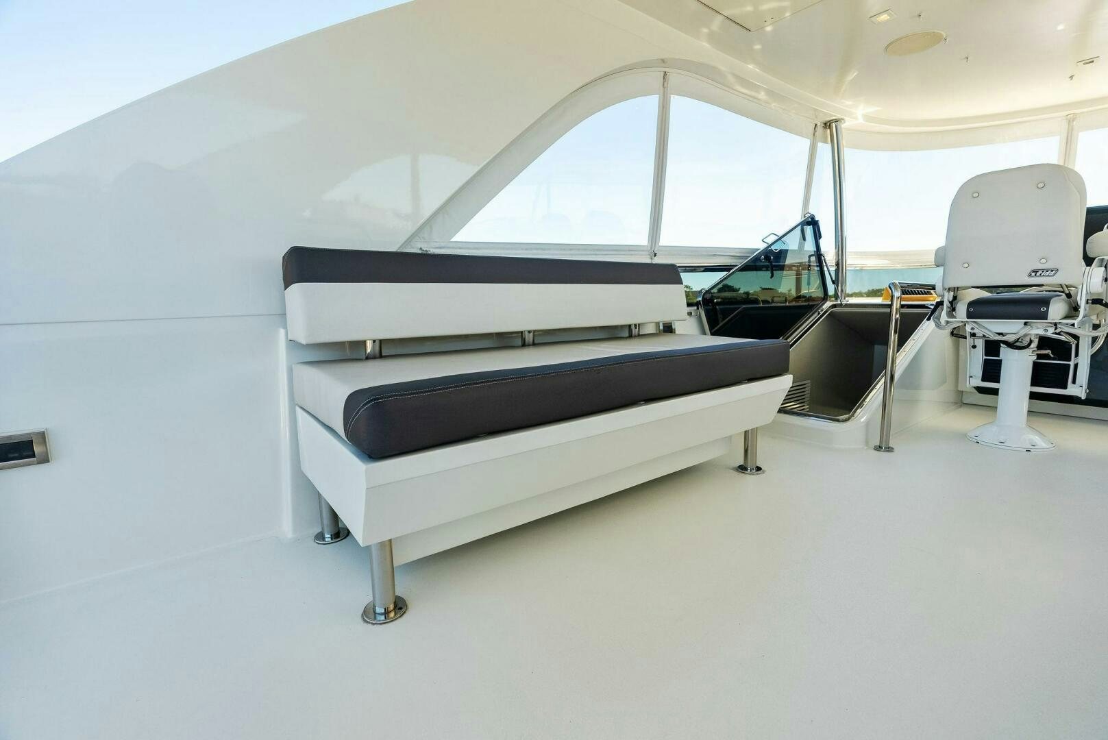 a white bed in a room aboard SUNNY SEAJAY Yacht for Sale