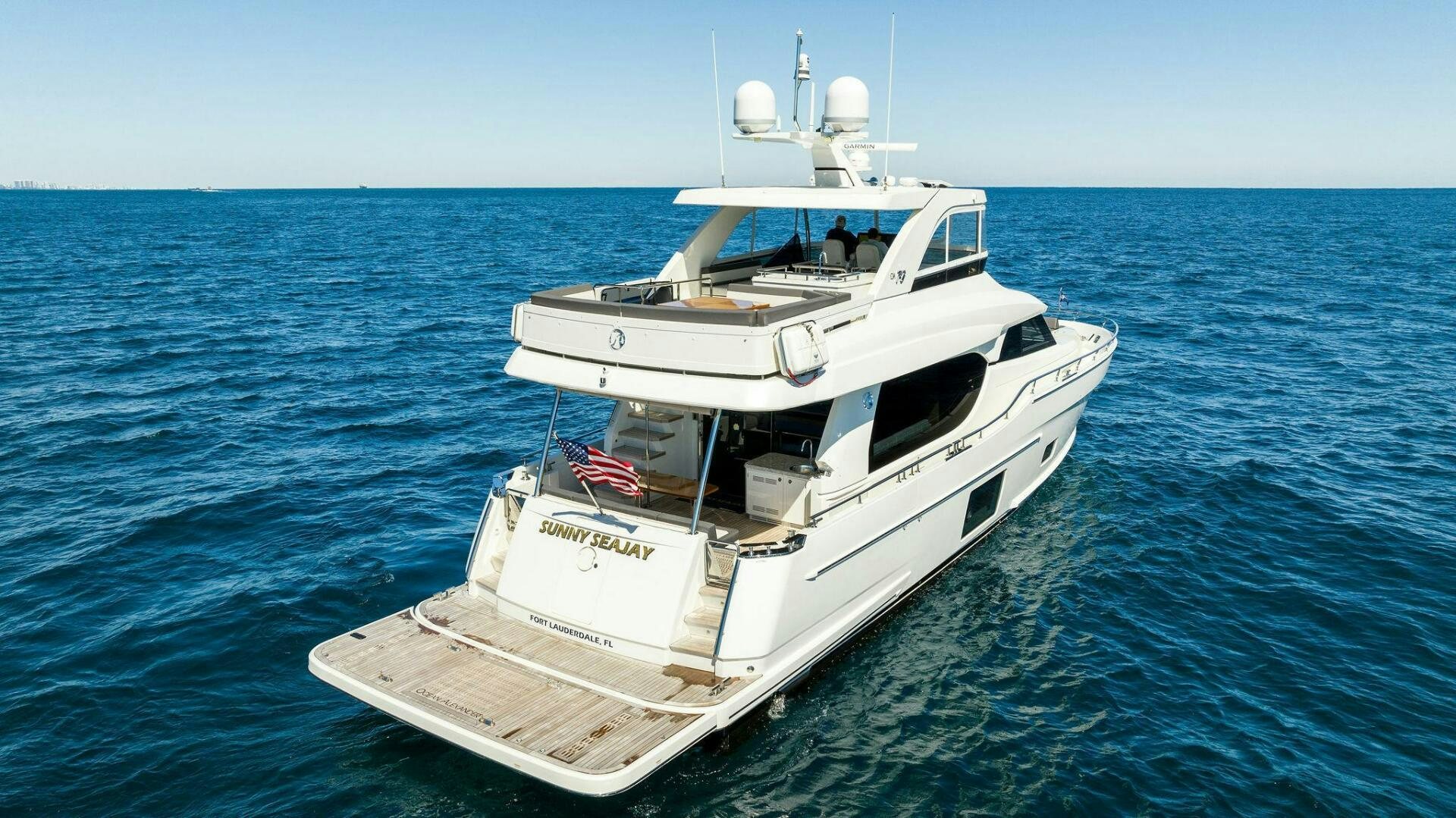 a white boat in the water aboard SUNNY SEAJAY Yacht for Sale