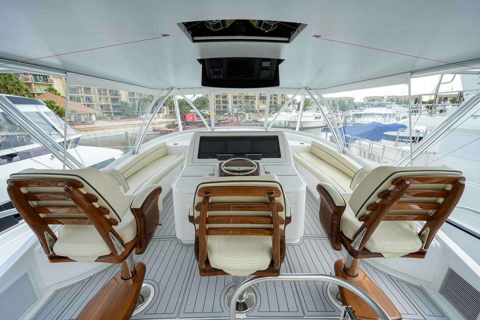 inside of a car aboard SNOWBIRD Yacht for Sale