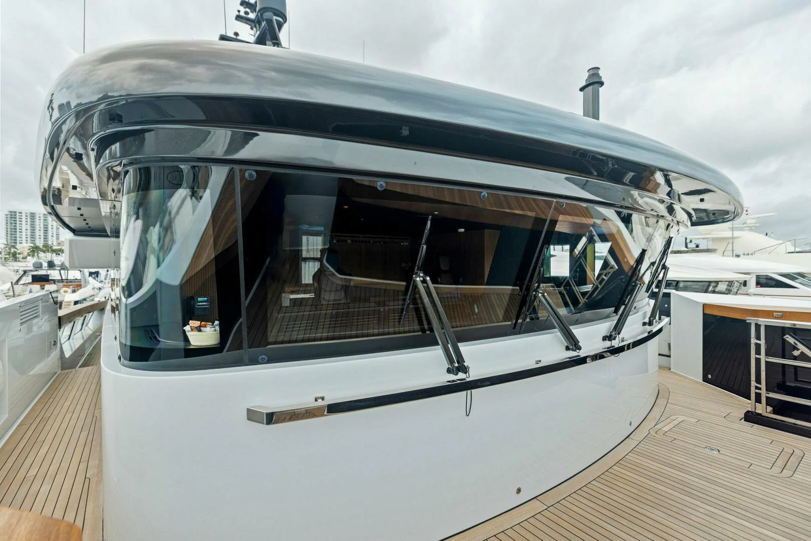 a large white boat aboard KAMAKASA Yacht for Sale